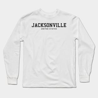 Jacksonville Florida United States Vintage Minimalist Jacksonville Florida State Name Sport Design Tees Long Sleeve T-Shirt